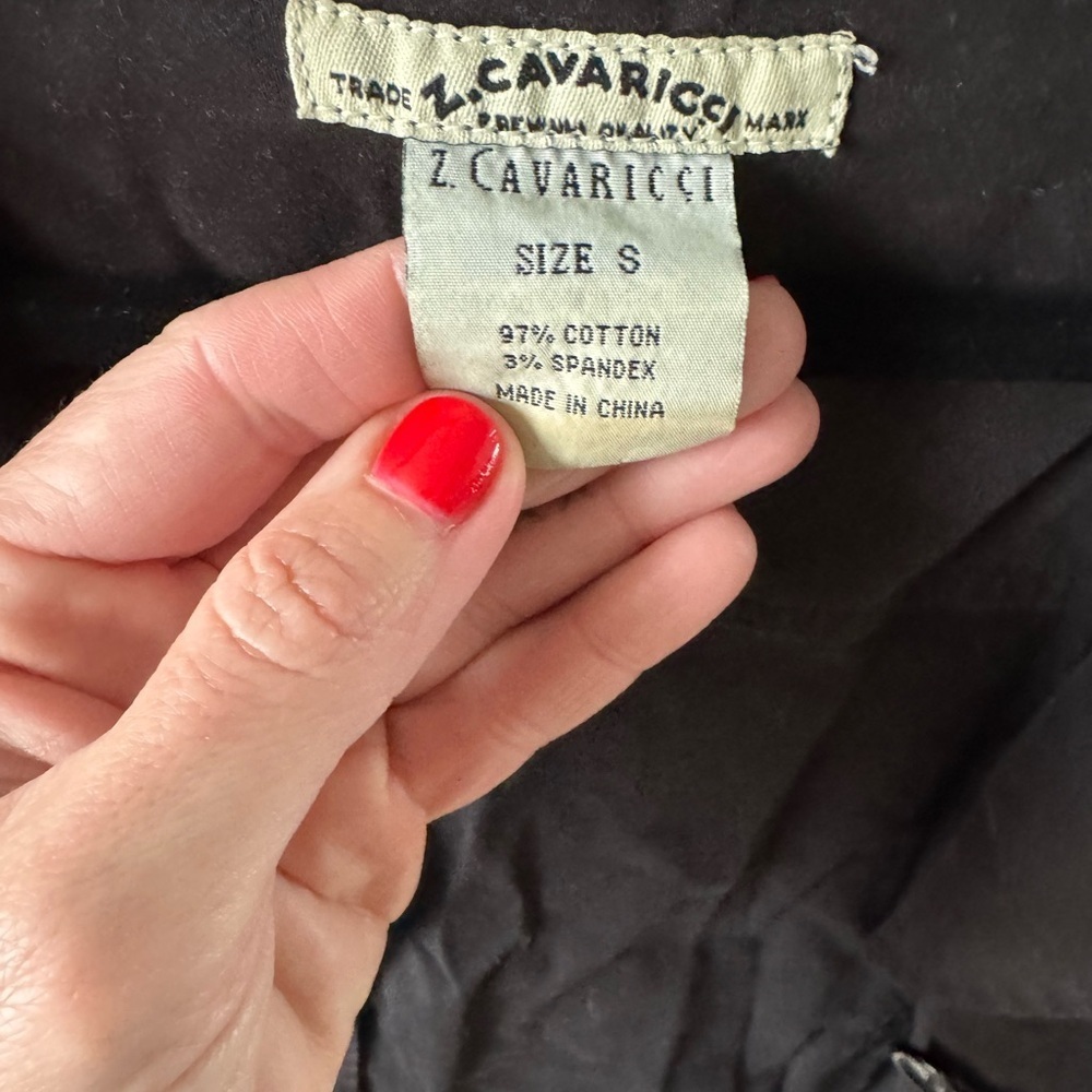Z. Cavaricci Womens Vintage Black Cotton Jacket Blazer Size S Button Up Pockets - Picture 4 of 4